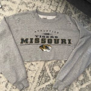 LF Furst of a Kind distressed crop sweatshirt